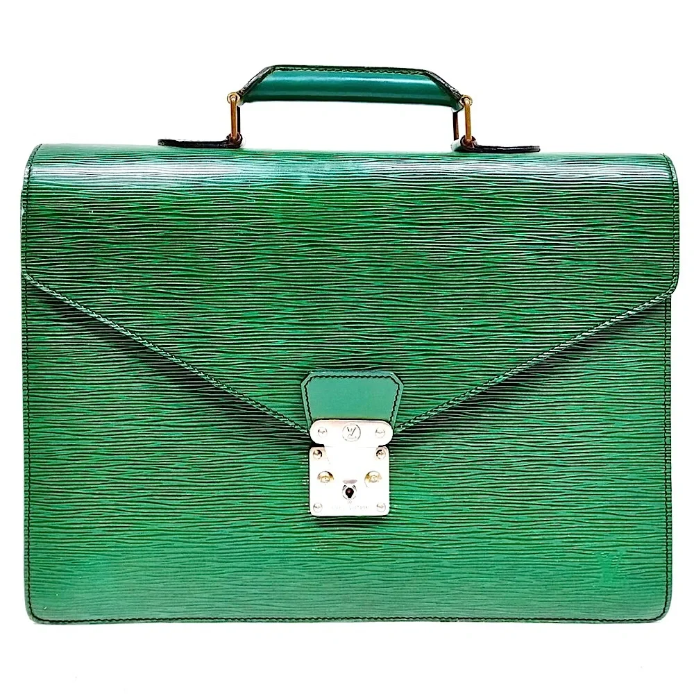 LOUIS VUITTON Borneo Green Epi Leather Ambassador Top Handle Laptop Briefcase